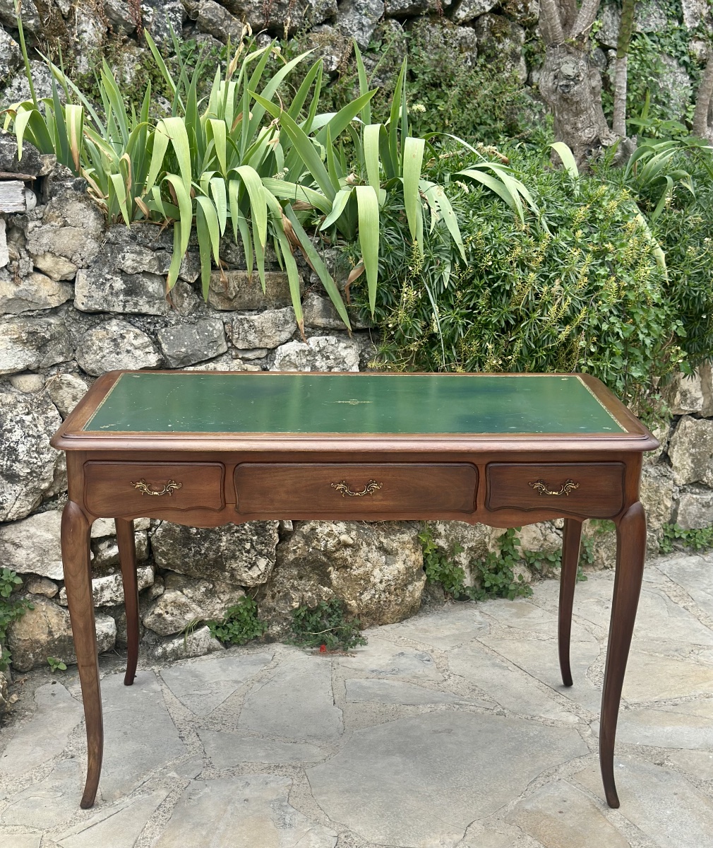 Petit Bureau de style Louis XV en bois massif Époque XX eme siècle.-photo-3