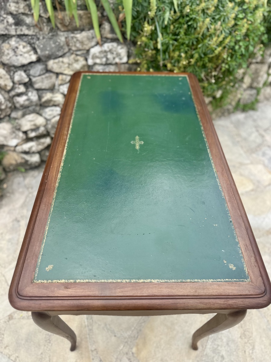 Petit Bureau de style Louis XV en bois massif Époque XX eme siècle.-photo-4