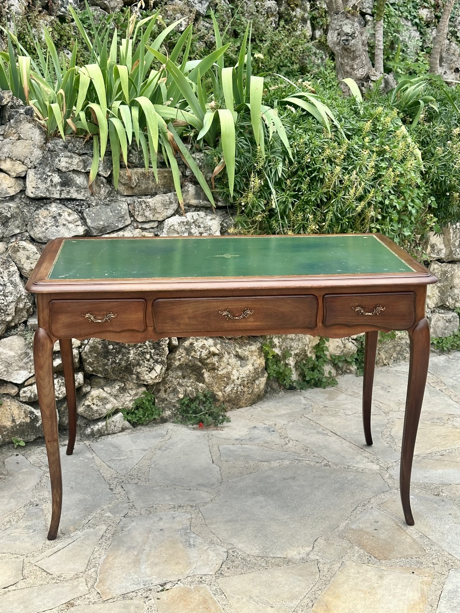 Petit Bureau de style Louis XV en bois massif Époque XX eme siècle.-photo-6