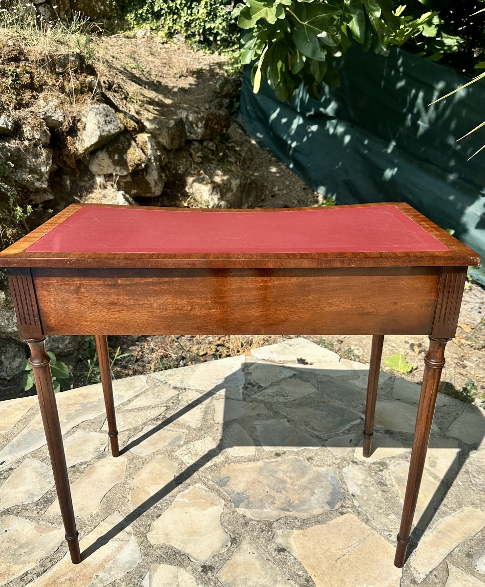 Mahogany Desk With Mahogany Veneer In The Louis XVI Style, 20th Century.-photo-4