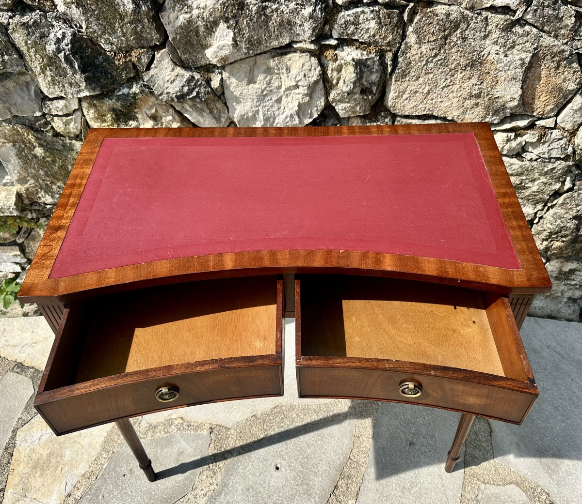 Mahogany Desk With Mahogany Veneer In The Louis XVI Style, 20th Century.-photo-1