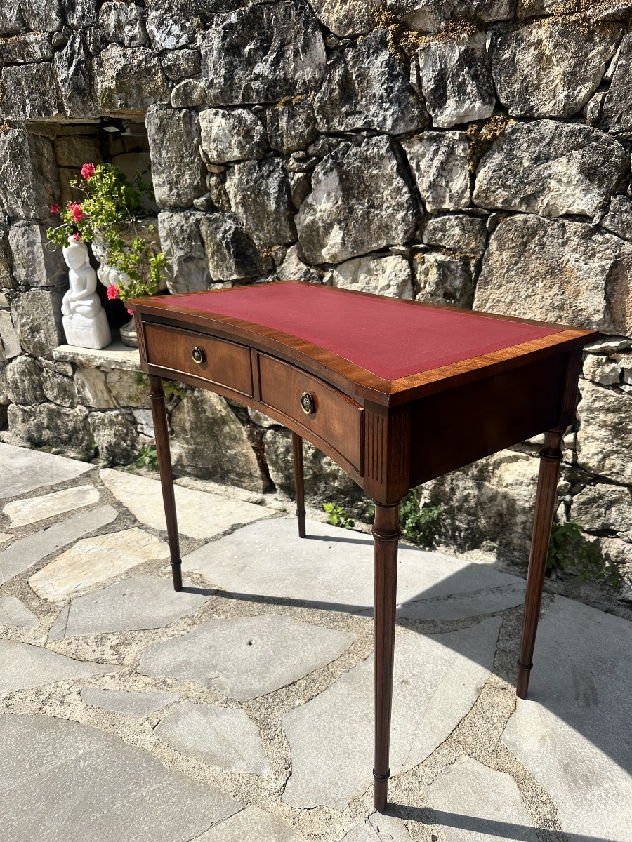 Mahogany Desk With Mahogany Veneer In The Louis XVI Style, 20th Century.-photo-4