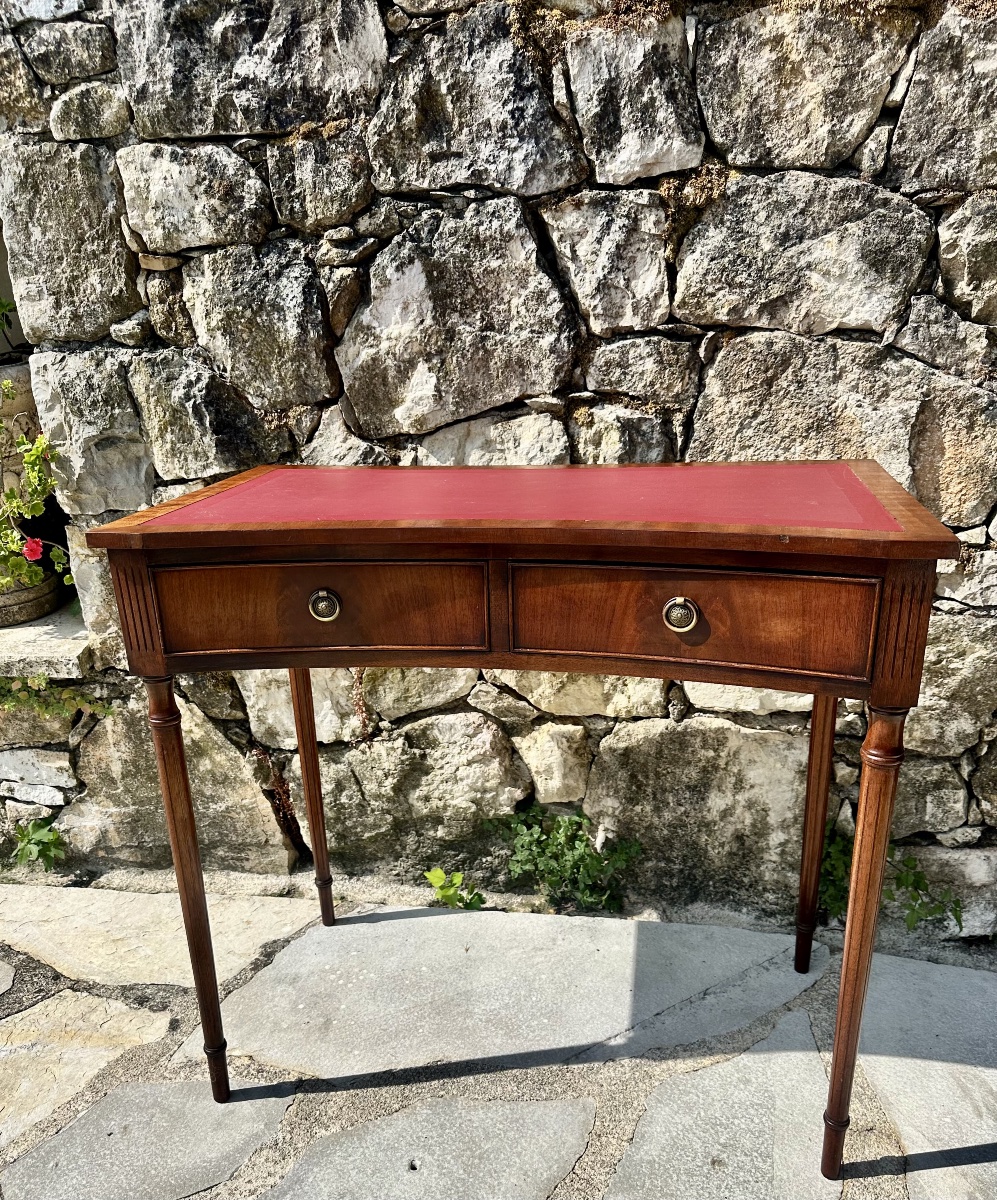 Mahogany Desk With Mahogany Veneer In The Louis XVI Style, 20th Century.-photo-5