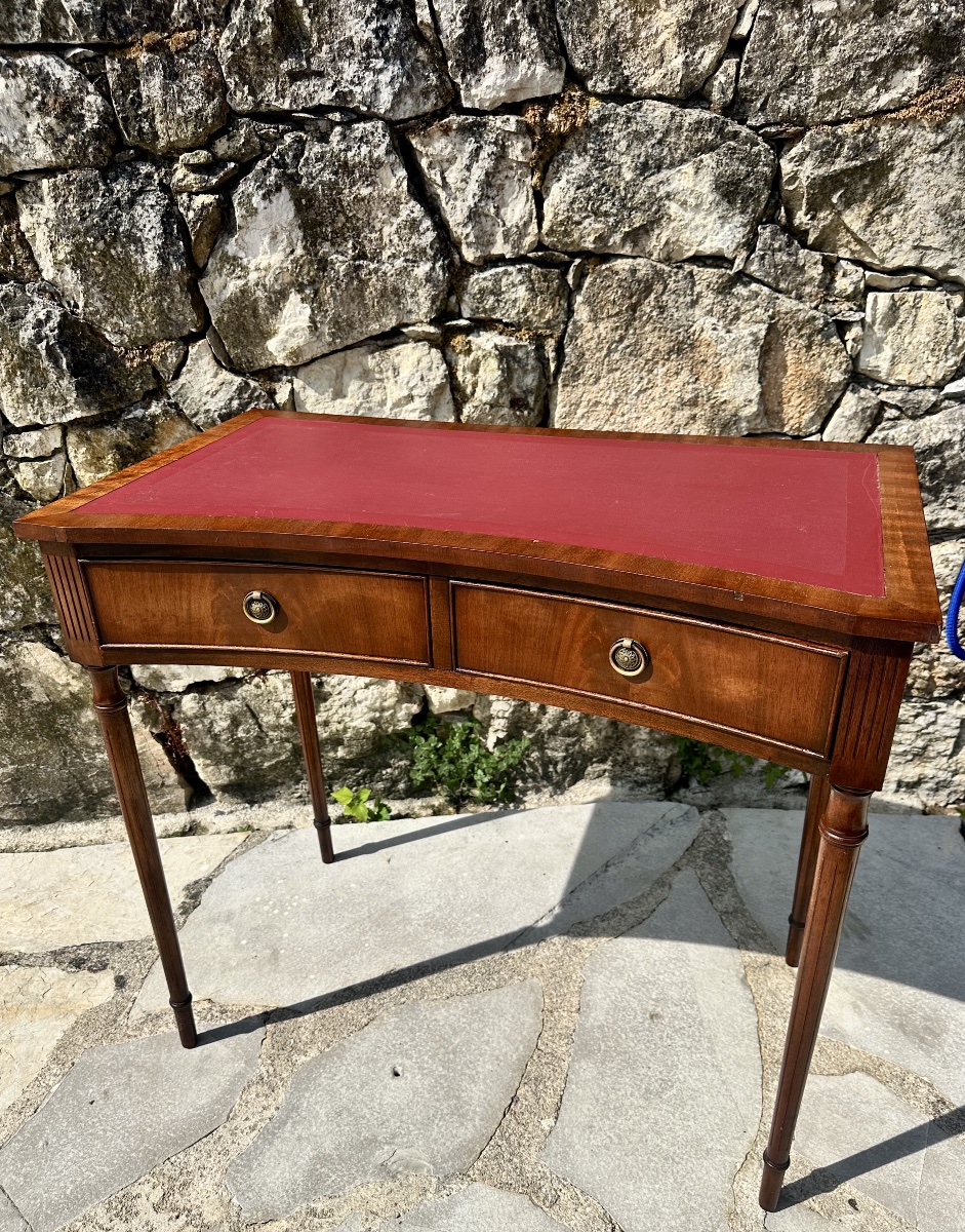 Mahogany Desk With Mahogany Veneer In The Louis XVI Style, 20th Century.-photo-7