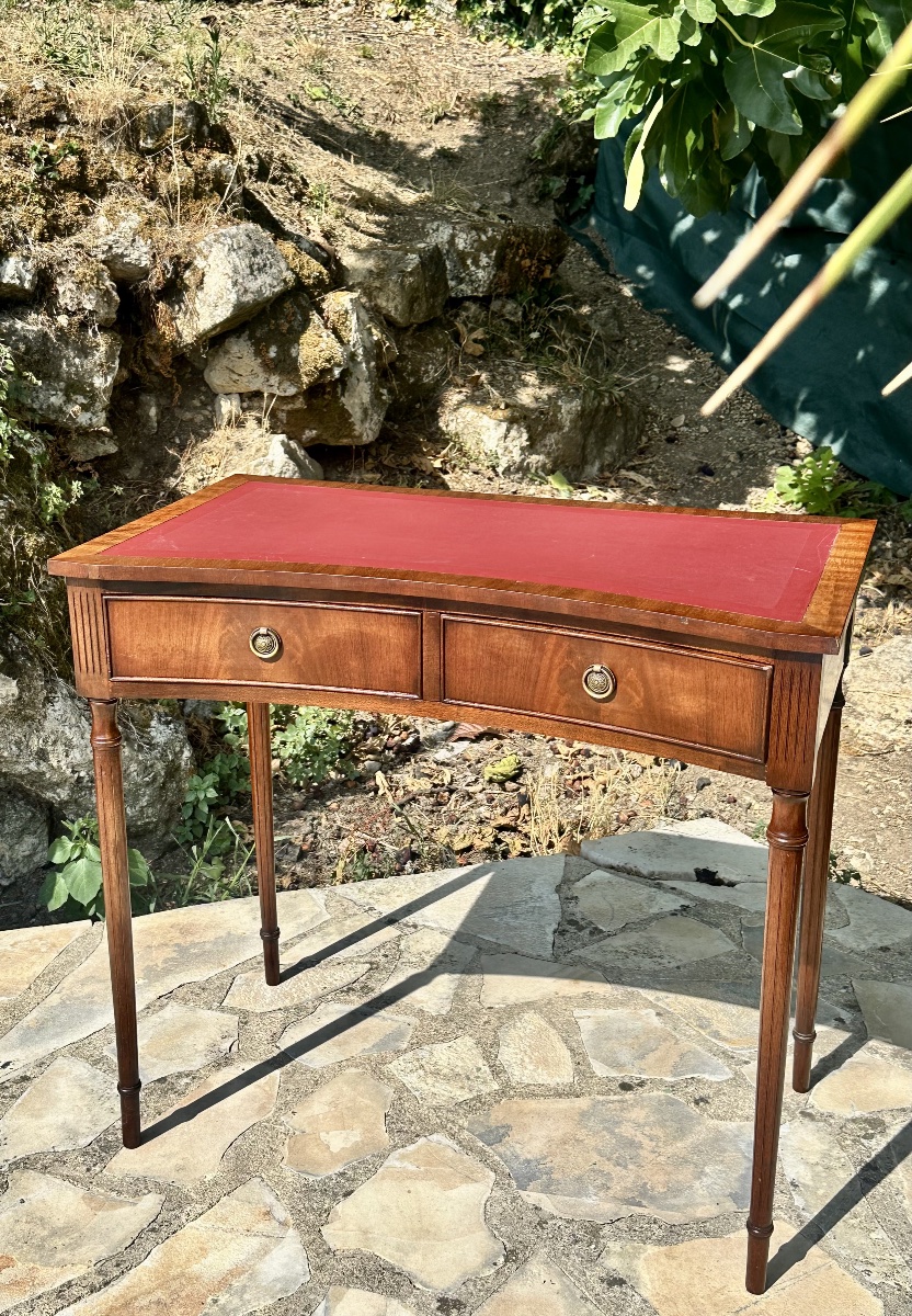 Mahogany Desk With Mahogany Veneer In The Louis XVI Style, 20th Century.-photo-8