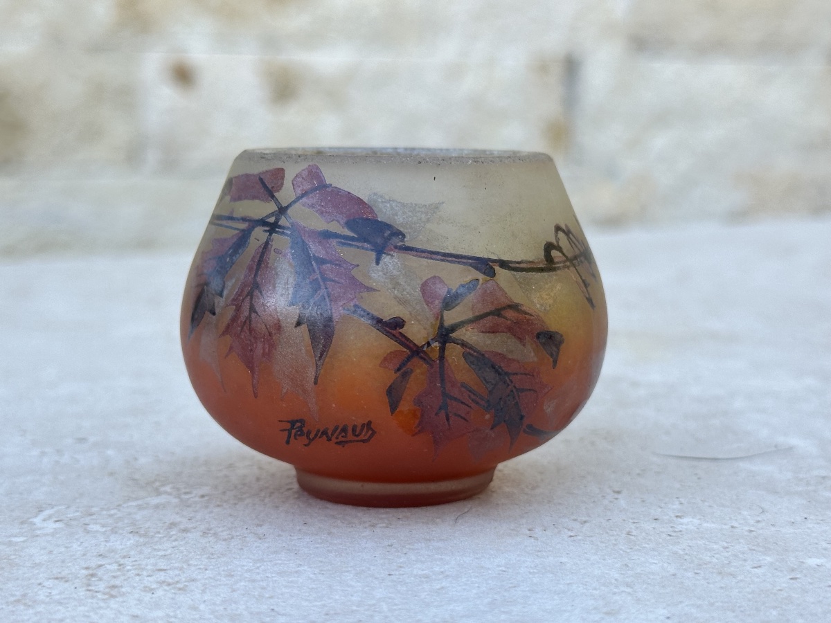Vase miniature en verre dépoli par Jean-Simon Peynaud. Époque XX eme siècle.-photo-7