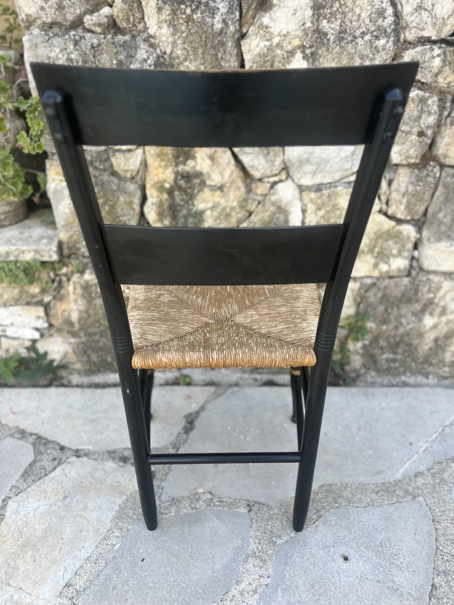 Painted Wooden Chair In The Hitchcock Style; 20th Century.-photo-3