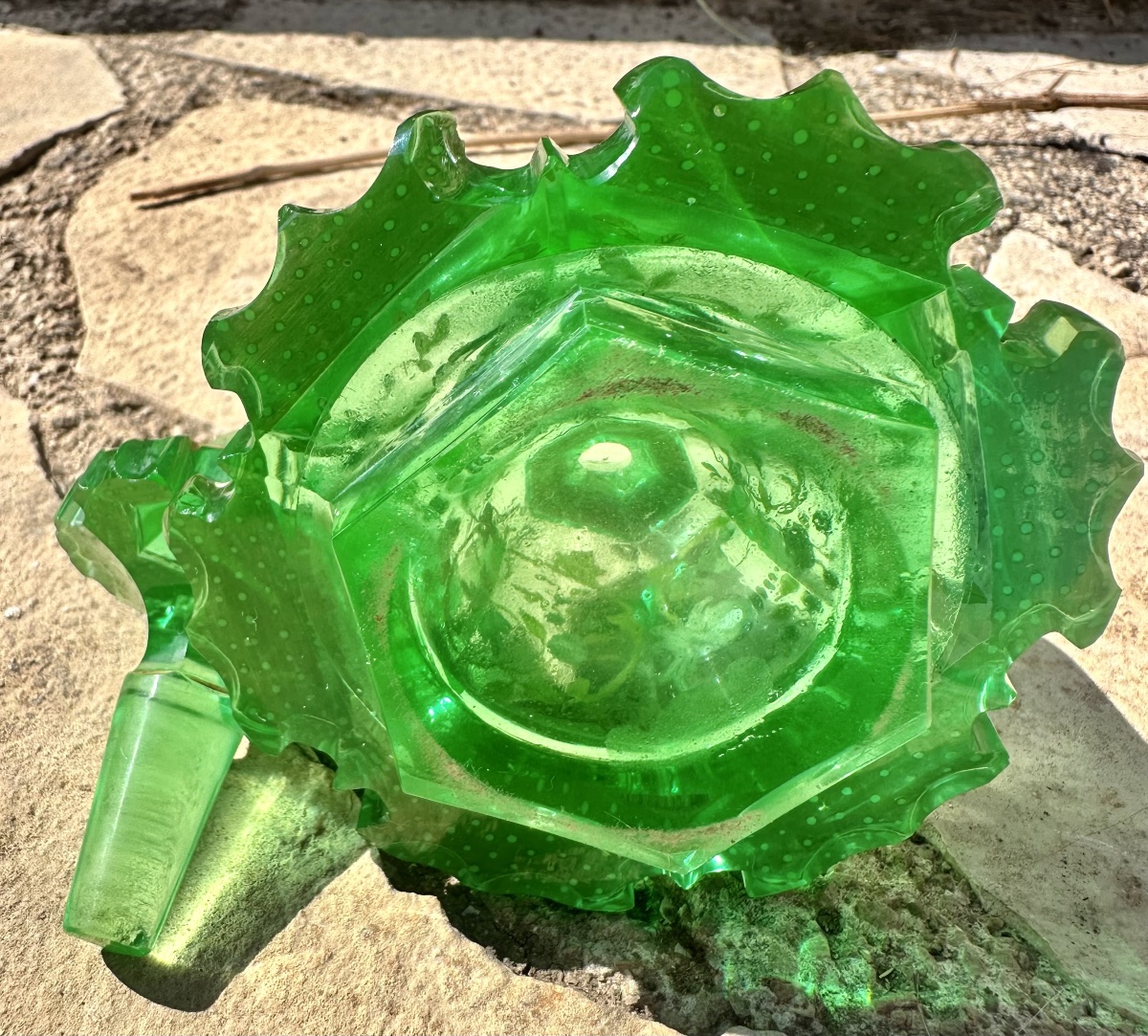 Antique Perfume Bottle Made Of “ouraline” Or “uranium Glass.” 19th Century.-photo-4