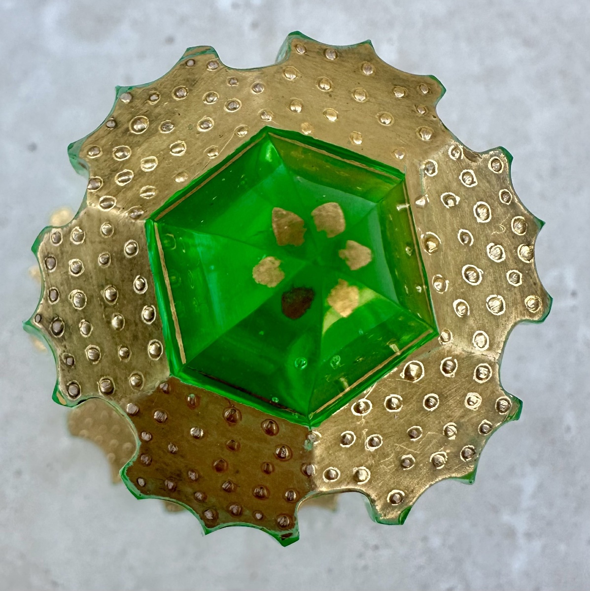Antique Perfume Bottle Made Of “ouraline” Or “uranium Glass.” 19th Century.-photo-4