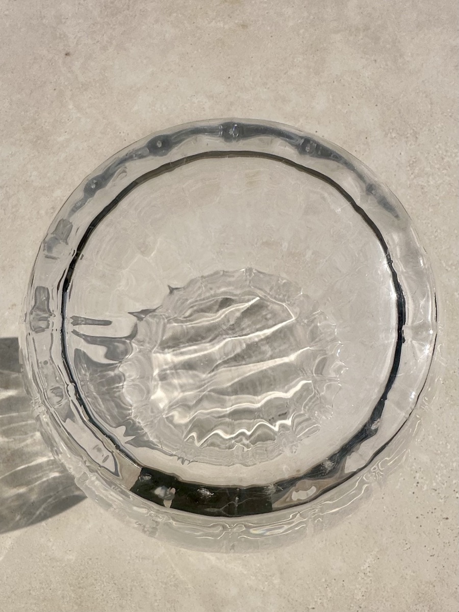 Grand vase en Cristal Cannelé de la maison Daume  France. Époque XX eme siècle.-photo-3