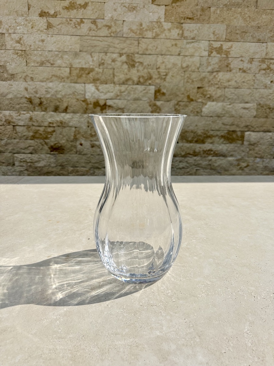 Grand vase en Cristal Cannelé de la maison Daume  France. Époque XX eme siècle.-photo-5