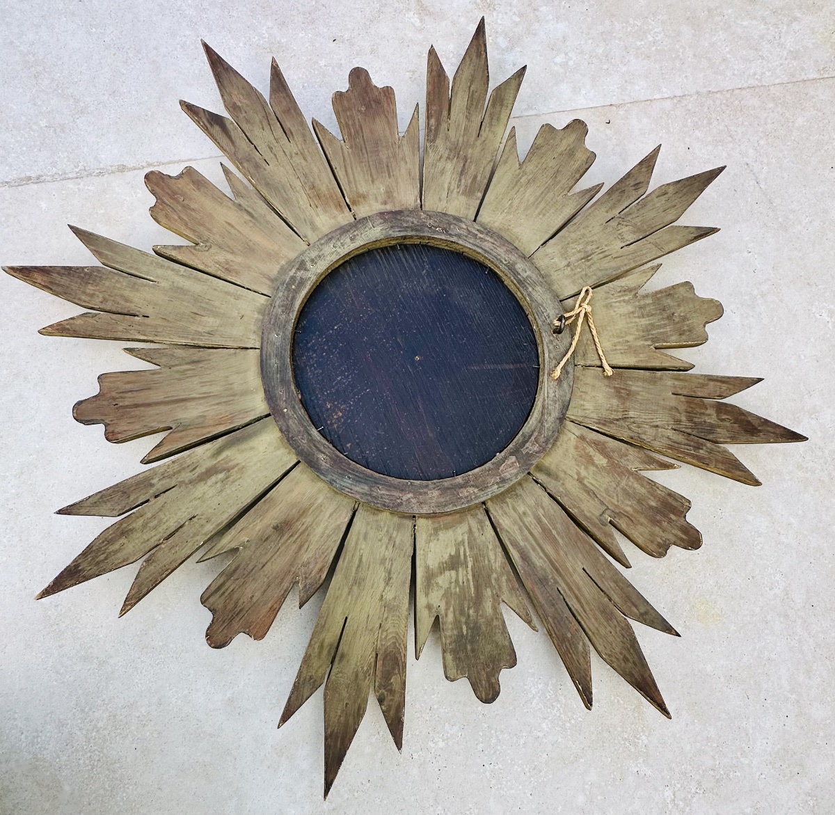 Large Sun Mirror In Gilded Carved Wood, 20th Century.-photo-2