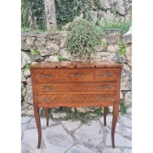 Small Louis XV Style Mahogany Dressing Table Around 1900