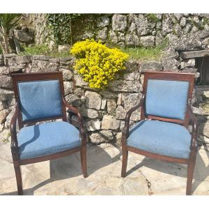 Pair Of Empire Period Dolphin Armchairs 