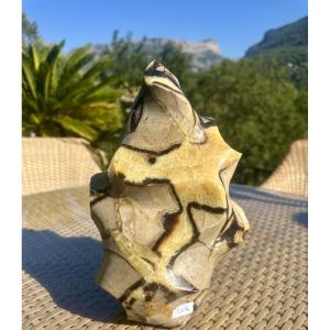 Jaspe Polychrome en forme de Flamme, pierre naturelle.