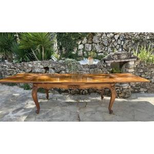 Imposing Louis XV Style Walnut Dining Table.