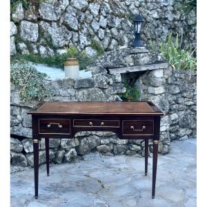 Bureau Plat, double face ,en Acajou de style Louis XVI.
