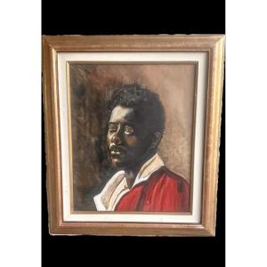 Tableau représentant un portrait: Félix le saxophoniste par l'artiste peintre: Vano .