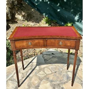 Mahogany Desk With Mahogany Veneer In The Louis XVI Style, 20th Century.