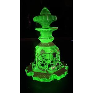 Antique Perfume Bottle Made Of “ouraline” Or “uranium Glass.” 19th Century.