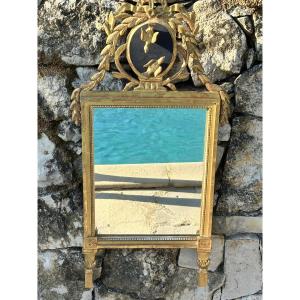 Magnificent "aux Oiseaux" Trumeau Mirror, Made Of Carved Gilded Wood