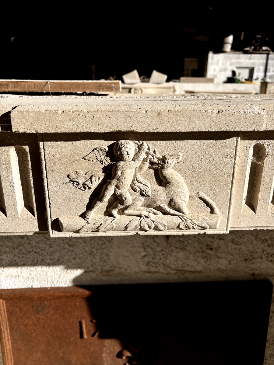 Louis XVI Style Fireplace, From Burgundy-photo-3