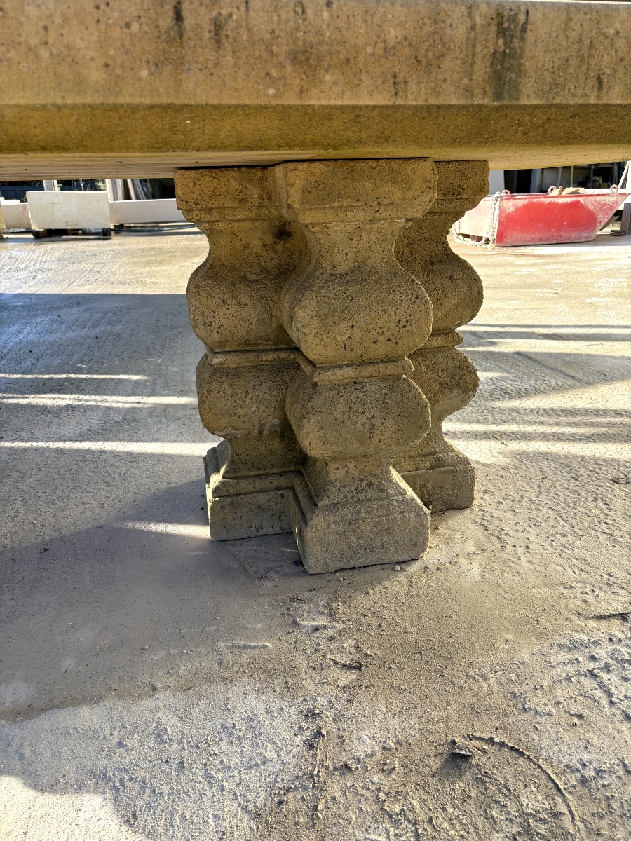 Re-edition Of A 17th-century Stone Table In Limestone-photo-1