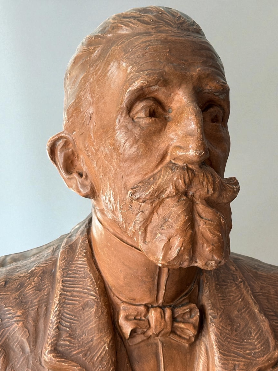 Life-size Plaster Bust With Terracotta Patina - France - 19th Century -photo-1