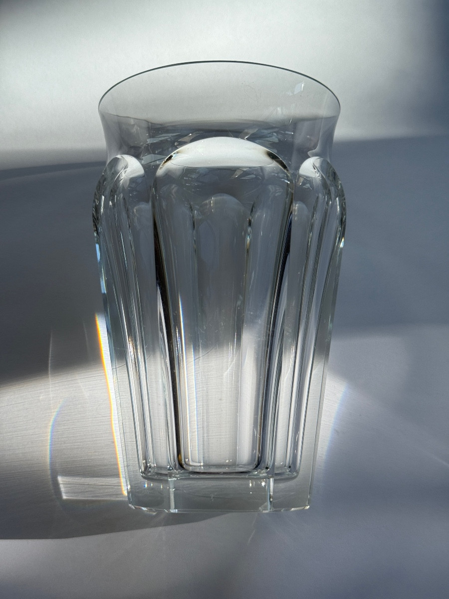 BACCARAT, vase hexalobé modèle harcourt en cristal des années 1950 -  signé-photo-3