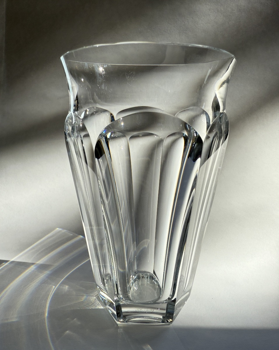 BACCARAT, vase hexalobé modèle harcourt en cristal des années 1950 -  signé-photo-1