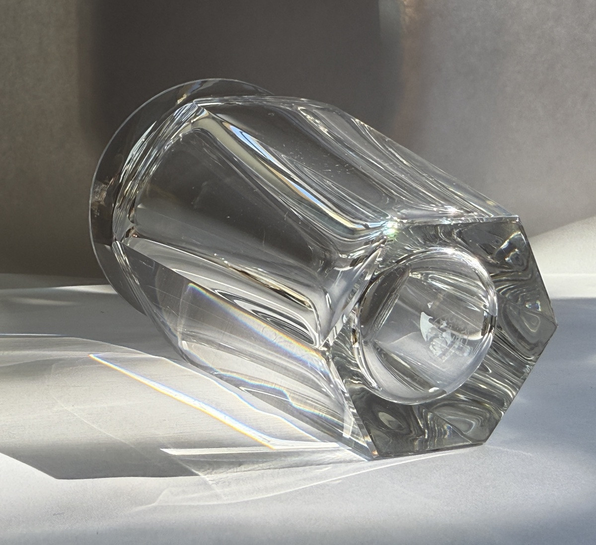 BACCARAT, vase hexalobé modèle harcourt en cristal des années 1950 -  signé-photo-4