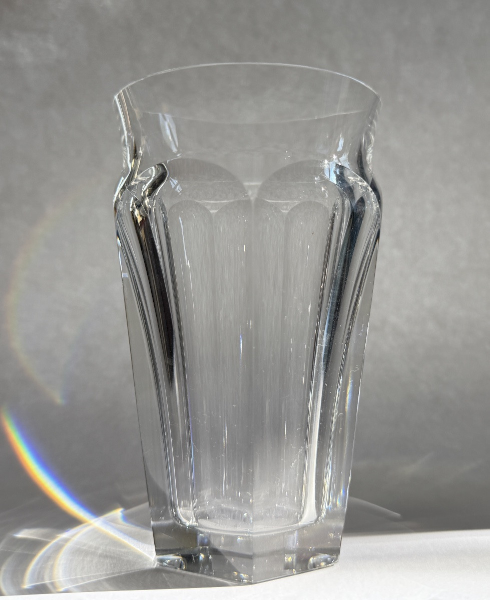 BACCARAT, vase hexalobé modèle harcourt en cristal des années 1950 -  signé-photo-7