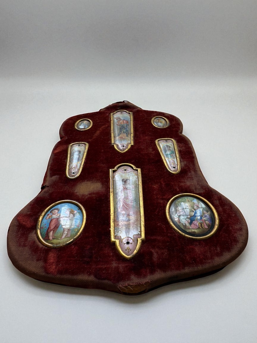 Limoges Enamels On Copper - 8 Collectible Miniatures - 19th Century-photo-2