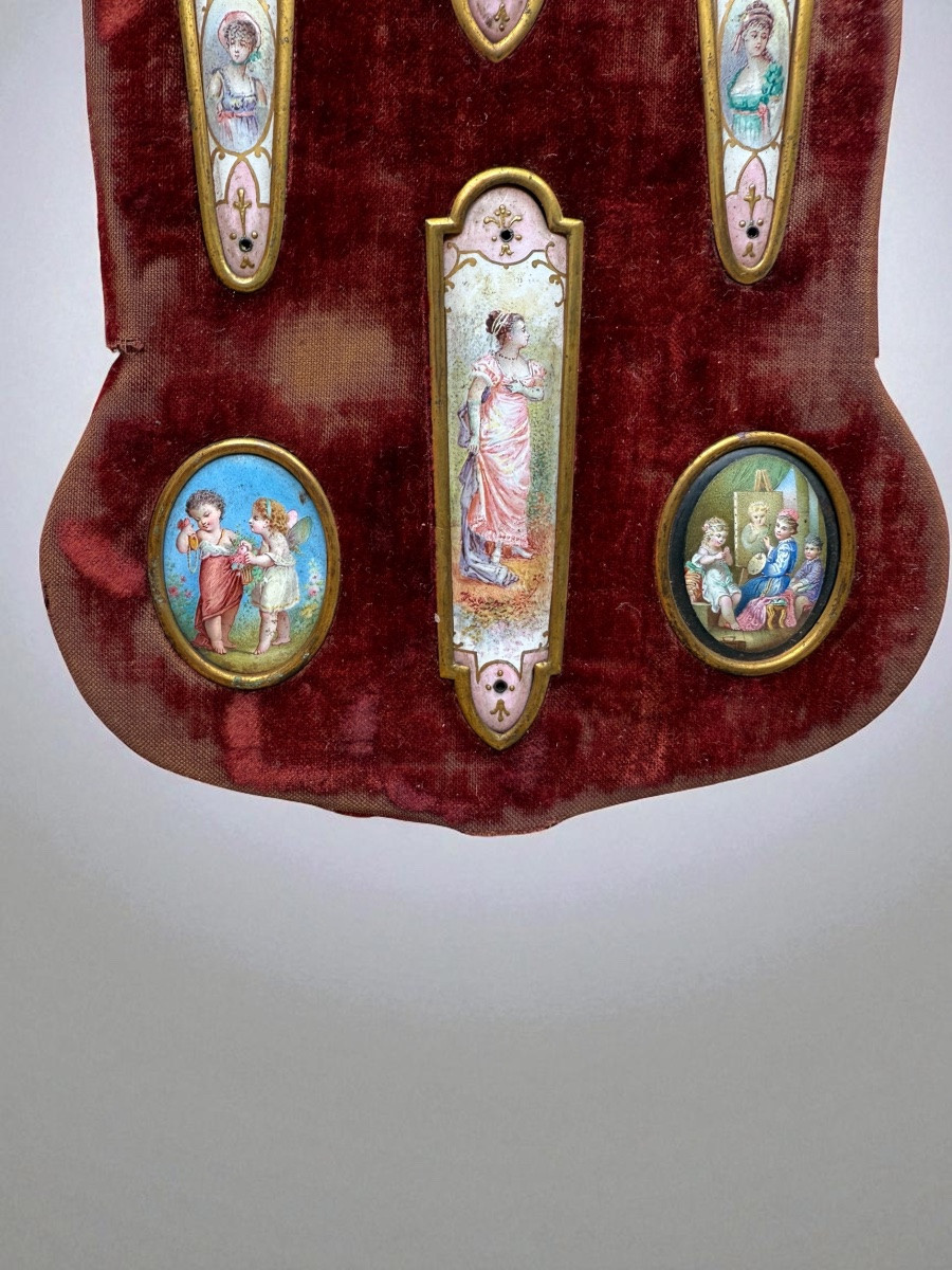 Limoges Enamels On Copper - 8 Collectible Miniatures - 19th Century-photo-1