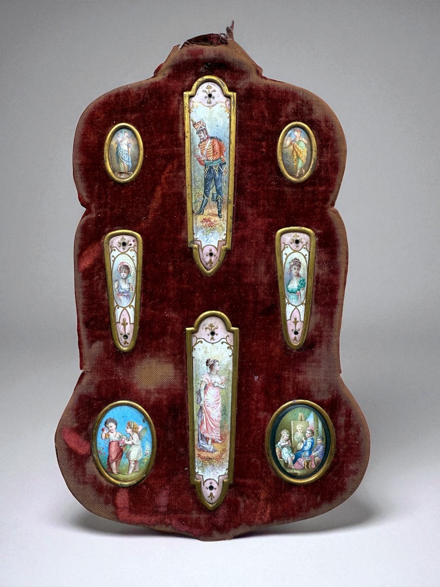 Limoges Enamels On Copper - 8 Collectible Miniatures - 19th Century