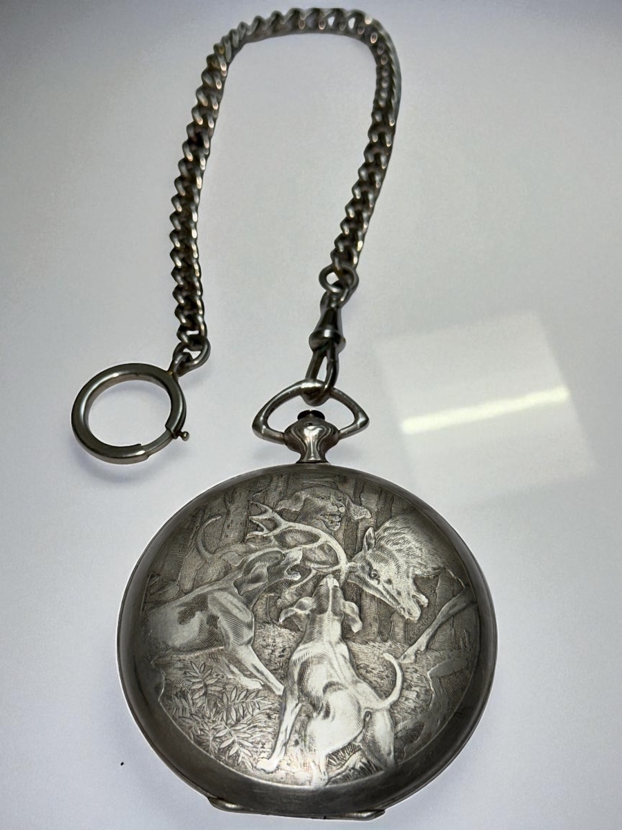 Tripartite Silver Numismatic Case For Louis d'Or – Huguenin, Swiss Goldsmith, Late 19th Century-photo-2