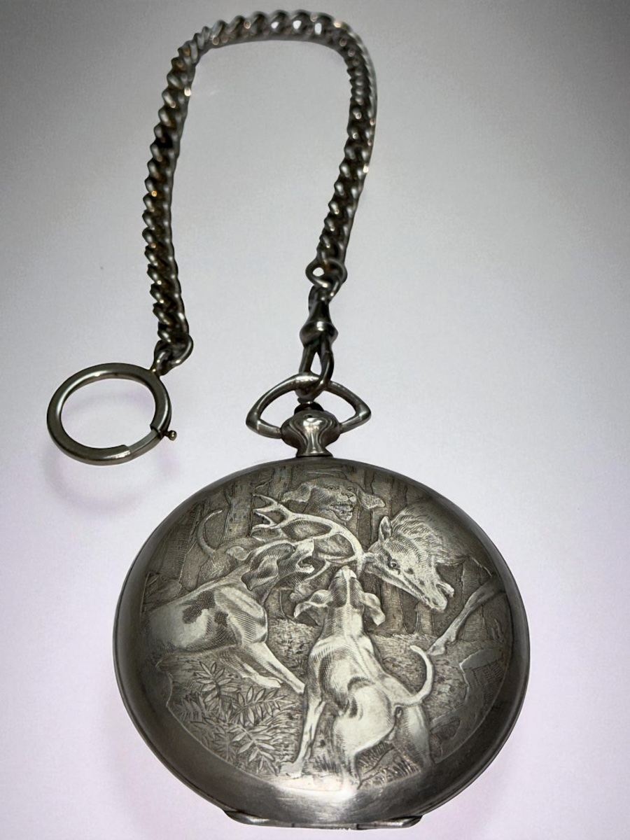 Tripartite Silver Numismatic Case For Louis d'Or – Huguenin, Swiss Goldsmith, Late 19th Century-photo-6