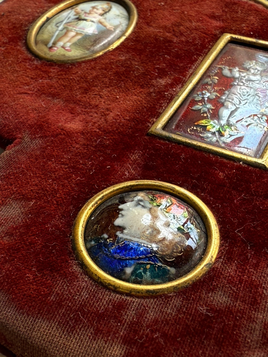 Limoges Six Enamels On Copper – 19th-century Collectible Miniatures-photo-4