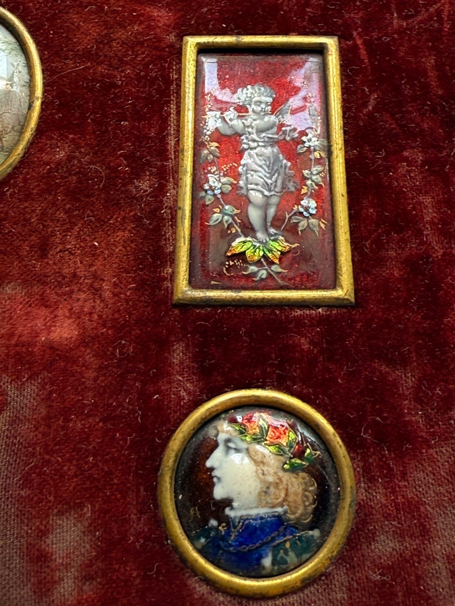Limoges Six Enamels On Copper – 19th-century Collectible Miniatures-photo-5