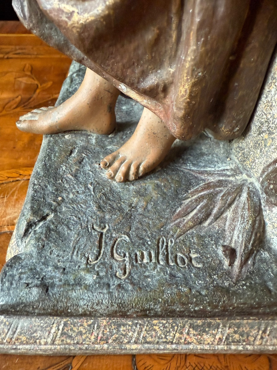 J. Guillot (1865–1911) Jeune fille arabe à la cruche, vers 1887 Régule à patine polychrome,-photo-7