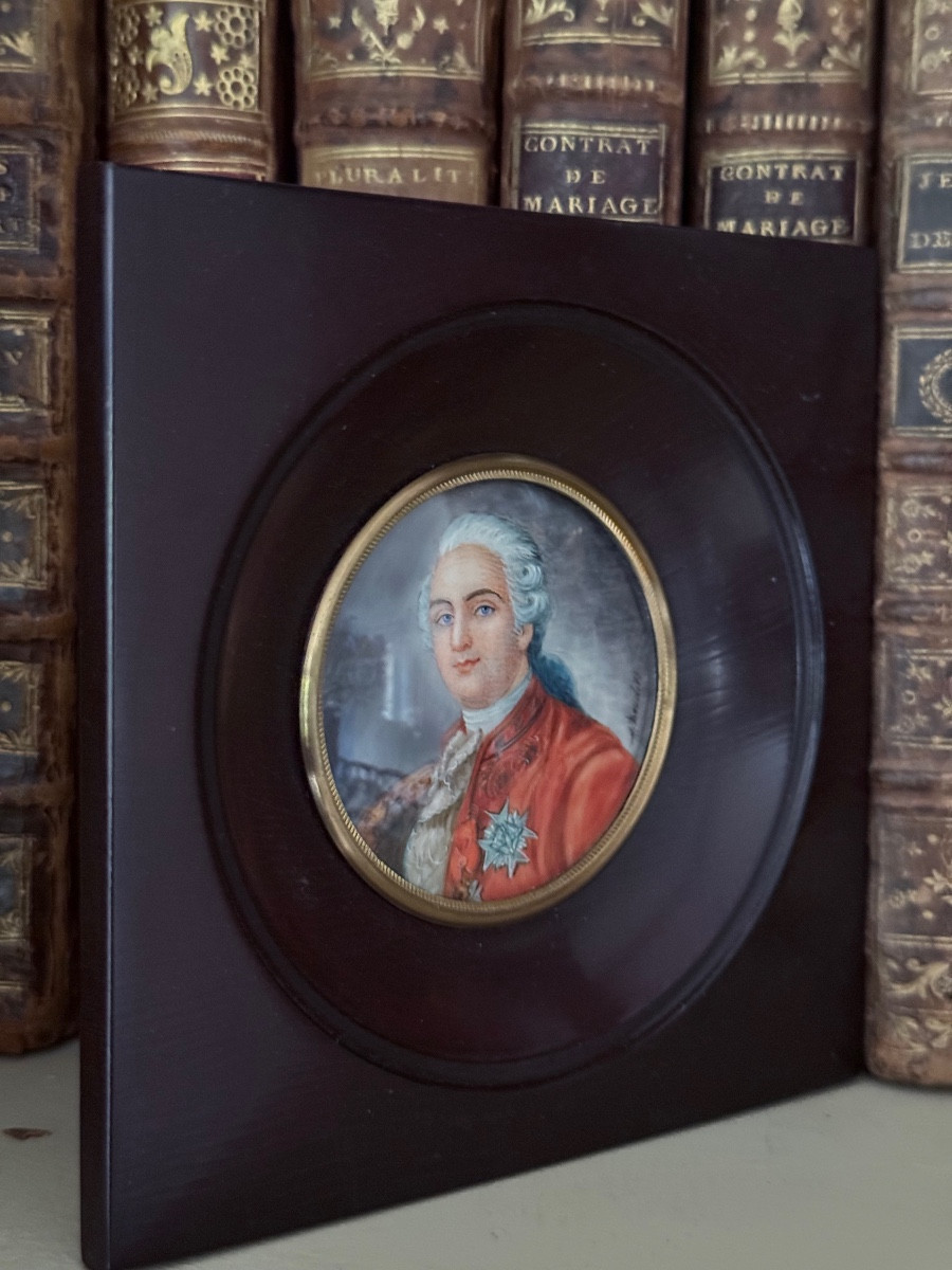 Miniature On Ivory - Portrait Of Louis XVI, After Antoine Callet (1786) - Signed Henri Boudier-photo-4