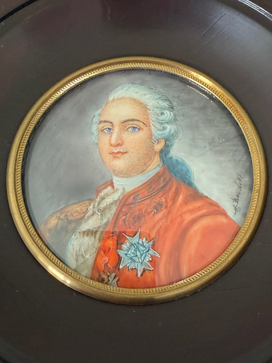 Miniature On Ivory - Portrait Of Louis XVI, After Antoine Callet (1786) - Signed Henri Boudier