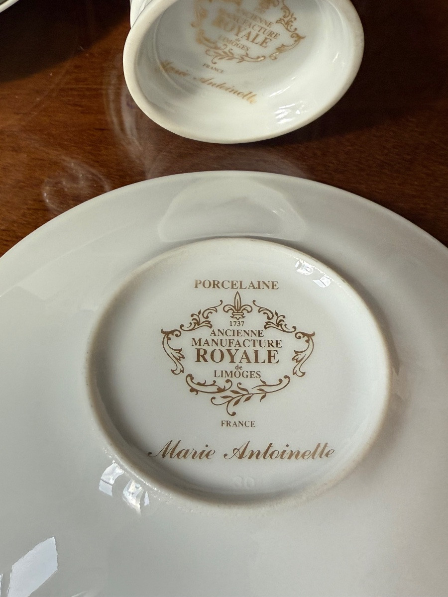 Marie-antoinette Limoges Coffee Service – Ancienne Manufacture Royale, Unused In Original Case-photo-8