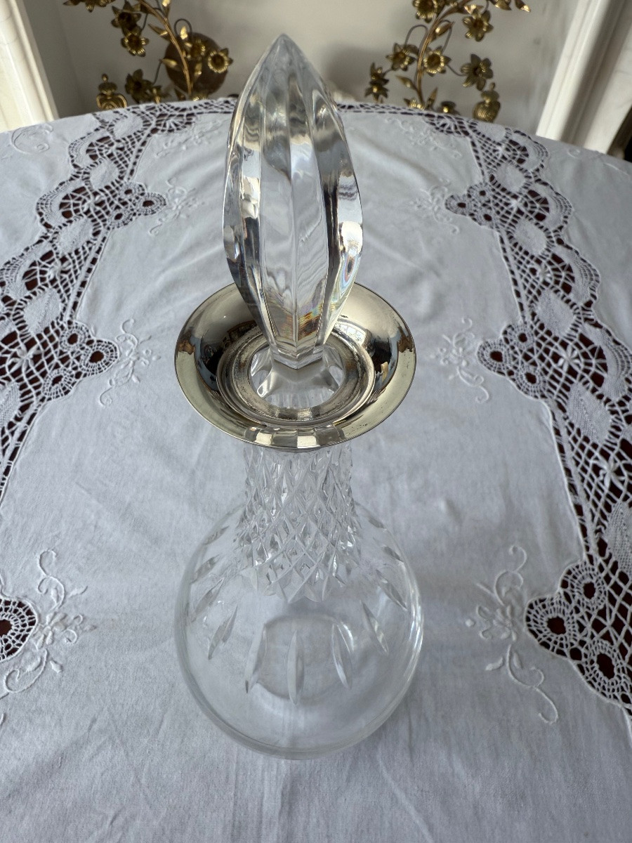 Cristal LALIQUE - carafe CHINON en cristal et argent -photo-1