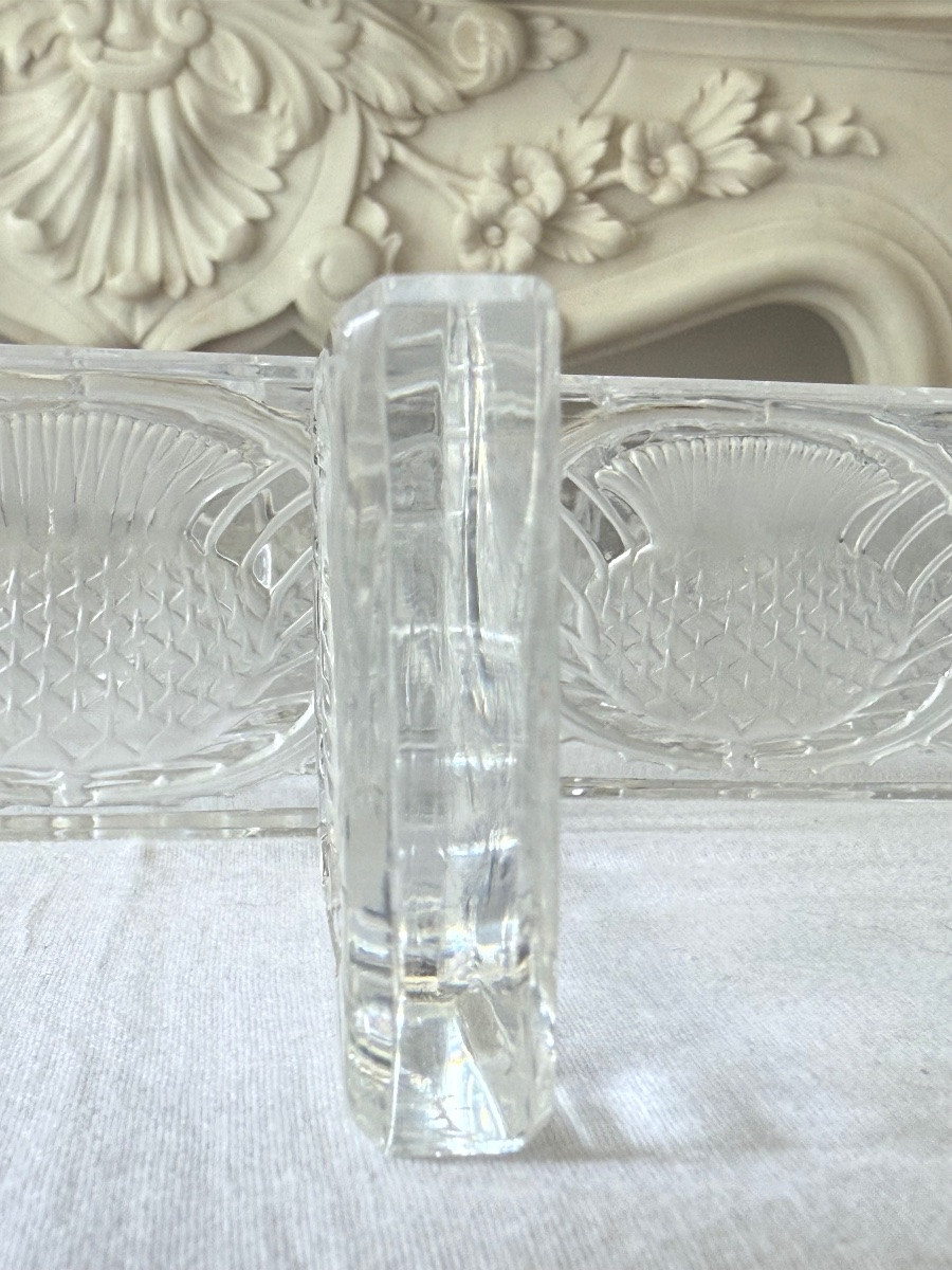 Lalique - Set Of 10 Lalique Crystal Knife Rests - Art Deco - Scottish Thistle Motif-photo-4