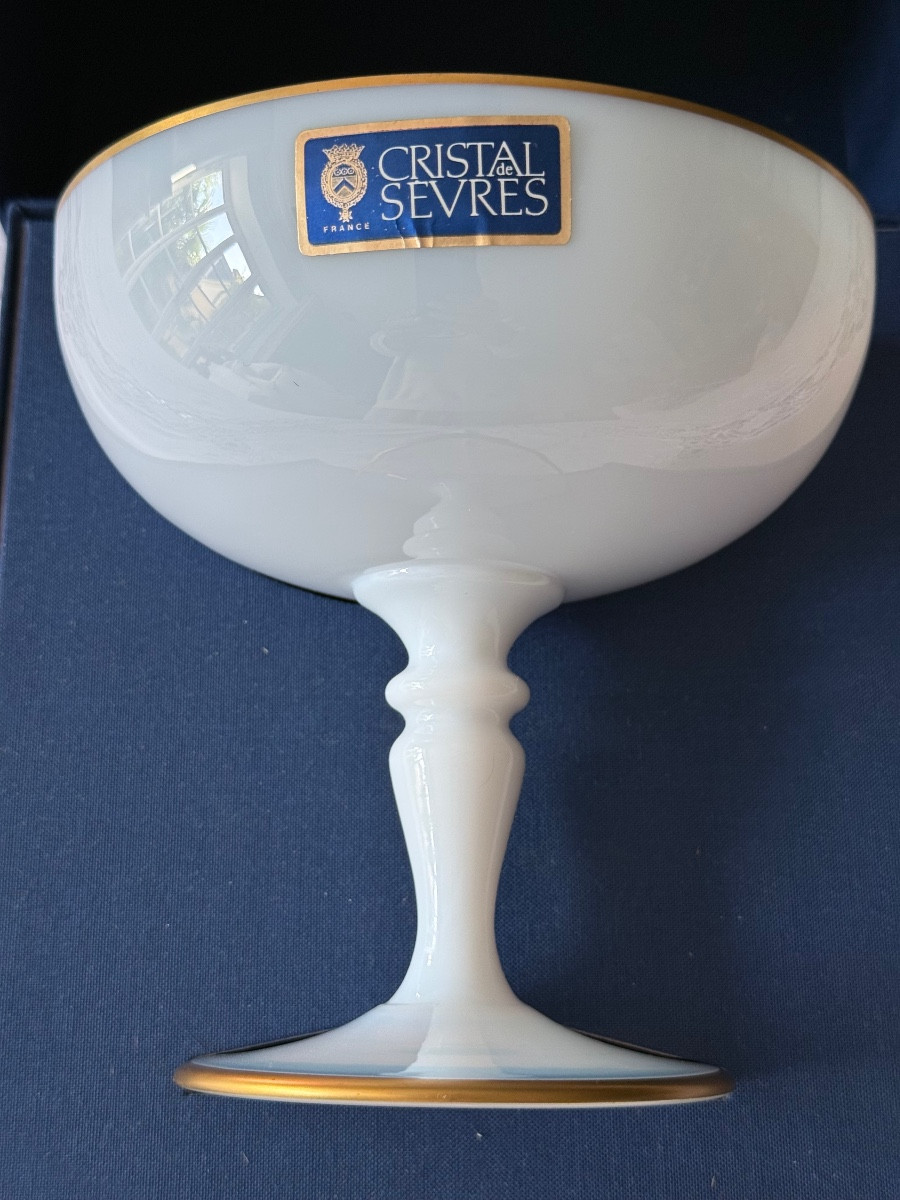 Coupe Perrier en Opaline de Cristal, Cristal de Sèvres France, fin XXe siècle-photo-3