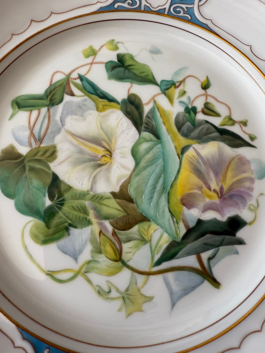 Haviland Limoges - Service de 6 assiettes &agrave; Dessert Peintes &agrave; la main, Circa 1981-photo-3