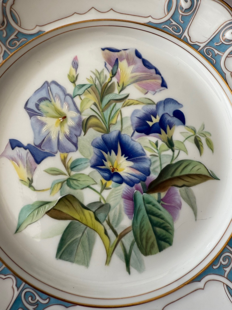 Haviland Limoges - Service de 6 assiettes &agrave; Dessert Peintes &agrave; la main, Circa 1981-photo-4