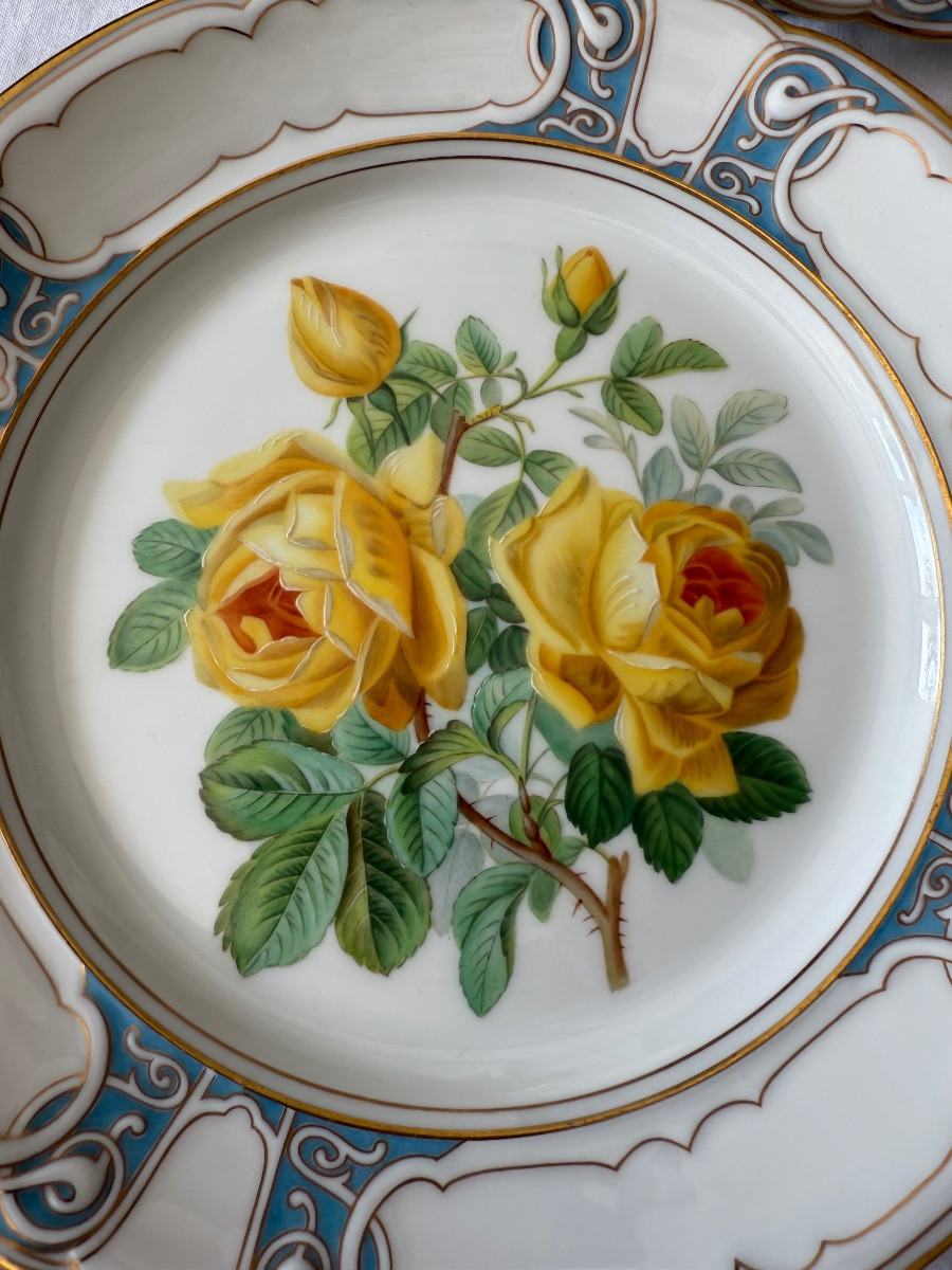 Haviland Limoges - Service de 6 assiettes &agrave; Dessert Peintes &agrave; la main, Circa 1981-photo-6