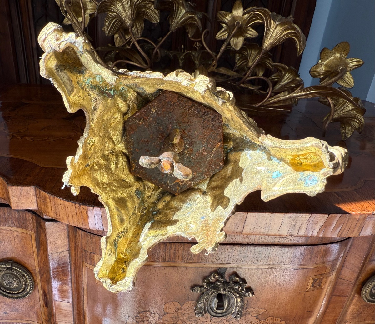 Pair Of 19th Century Gilt Bronze Bouquet Candelabra In The Louis XVI Style-photo-7